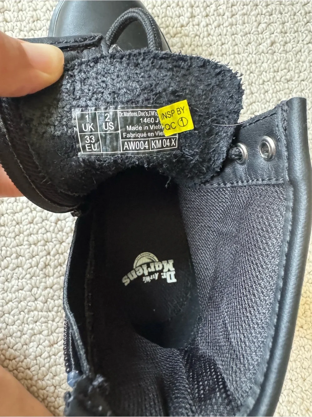 Dr. Martens Junior 1460 Soft Leather Lace Up - Size 2 - Like New